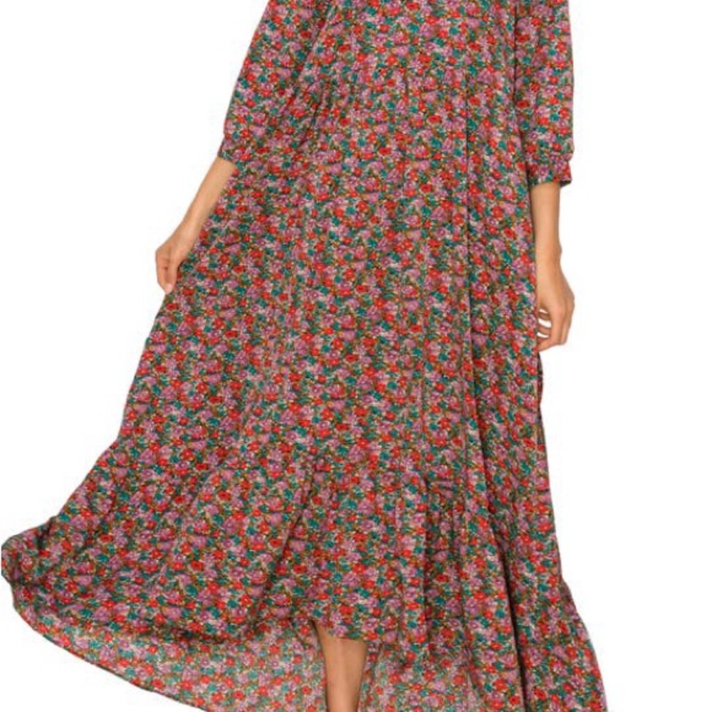 MELLODAY High-Low Ruffled Maxi Dress